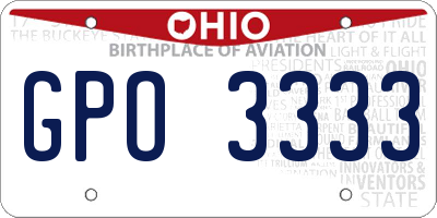 OH license plate GPO3333