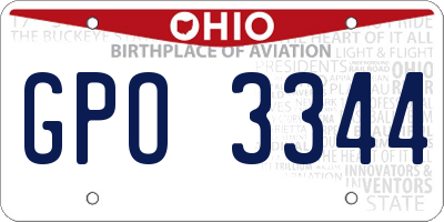 OH license plate GPO3344