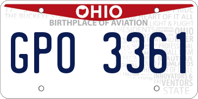 OH license plate GPO3361