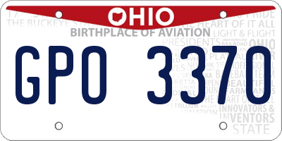 OH license plate GPO3370