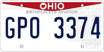 OH license plate GPO3374