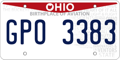 OH license plate GPO3383