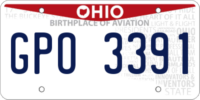 OH license plate GPO3391