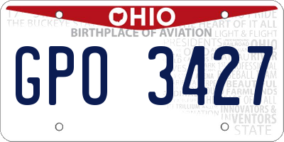 OH license plate GPO3427