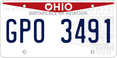 OH license plate GPO3491