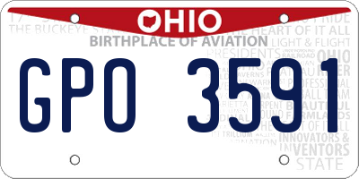 OH license plate GPO3591