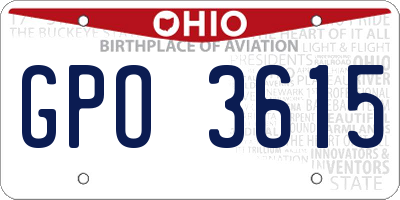 OH license plate GPO3615