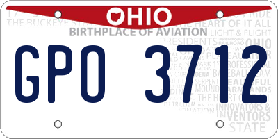 OH license plate GPO3712