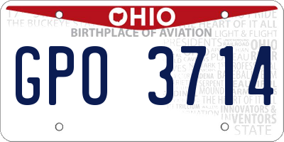 OH license plate GPO3714