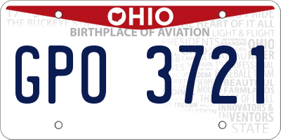 OH license plate GPO3721
