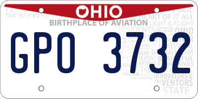 OH license plate GPO3732