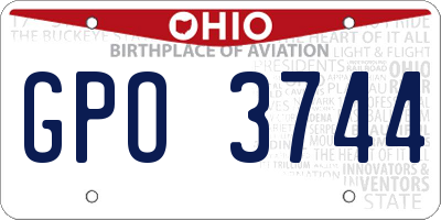 OH license plate GPO3744