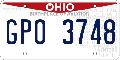 OH license plate GPO3748