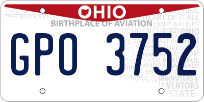 OH license plate GPO3752