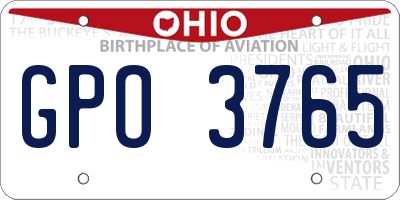 OH license plate GPO3765