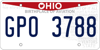 OH license plate GPO3788