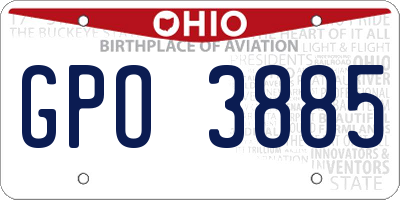 OH license plate GPO3885