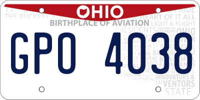OH license plate GPO4038