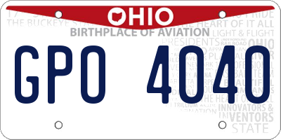 OH license plate GPO4040