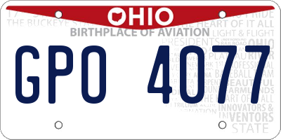 OH license plate GPO4077