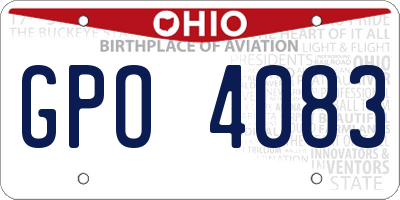 OH license plate GPO4083