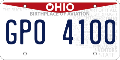 OH license plate GPO4100