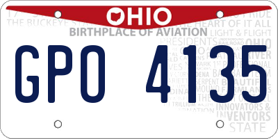OH license plate GPO4135