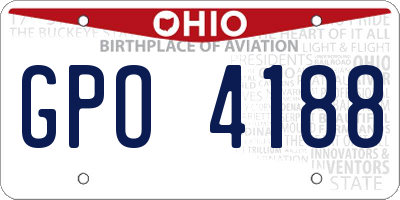 OH license plate GPO4188