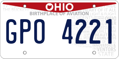 OH license plate GPO4221