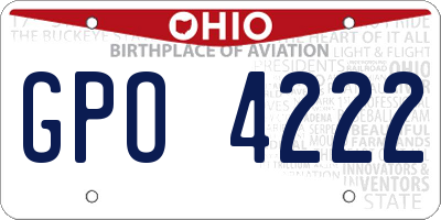 OH license plate GPO4222