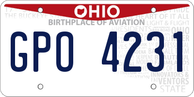 OH license plate GPO4231