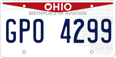 OH license plate GPO4299
