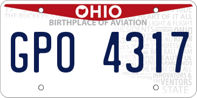 OH license plate GPO4317