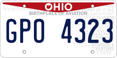 OH license plate GPO4323