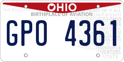OH license plate GPO4361