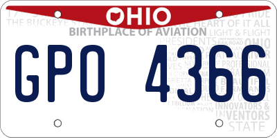 OH license plate GPO4366