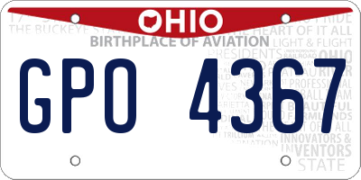 OH license plate GPO4367
