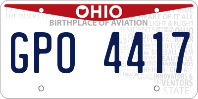OH license plate GPO4417