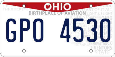 OH license plate GPO4530