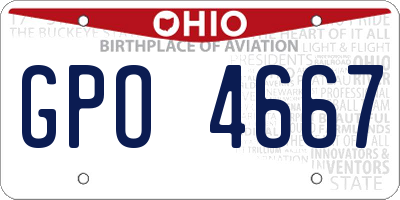 OH license plate GPO4667
