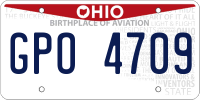 OH license plate GPO4709