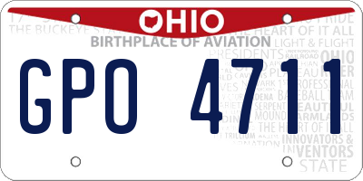 OH license plate GPO4711