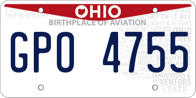 OH license plate GPO4755
