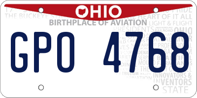 OH license plate GPO4768