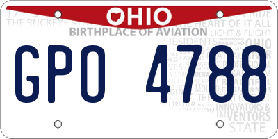 OH license plate GPO4788