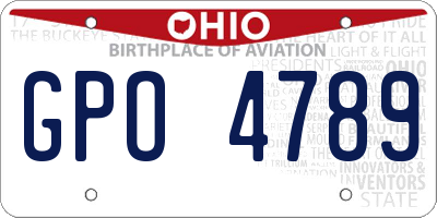 OH license plate GPO4789