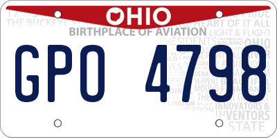 OH license plate GPO4798