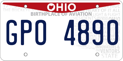 OH license plate GPO4890
