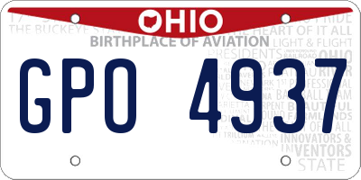 OH license plate GPO4937