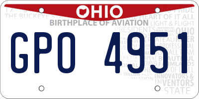 OH license plate GPO4951